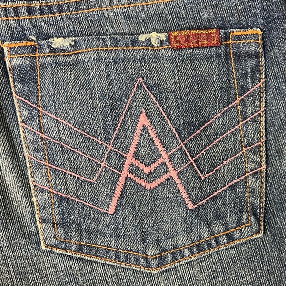 7 for all Mankind Flair Denim Jean with “A” embroidered pocket size 27 - Picture 11 of 17